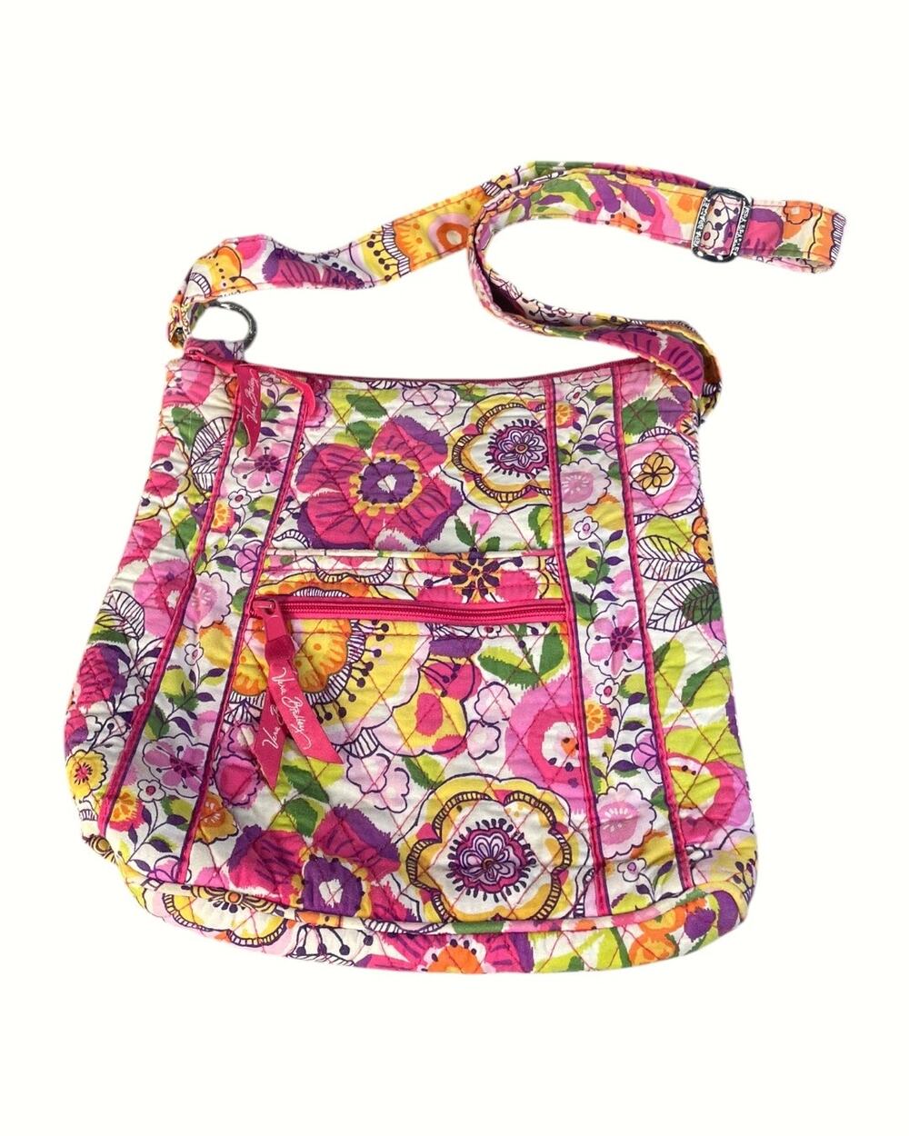 Vera Bradley Bouncing Bouquet Floral Pattern Quilted Hipster Crossbody Bag